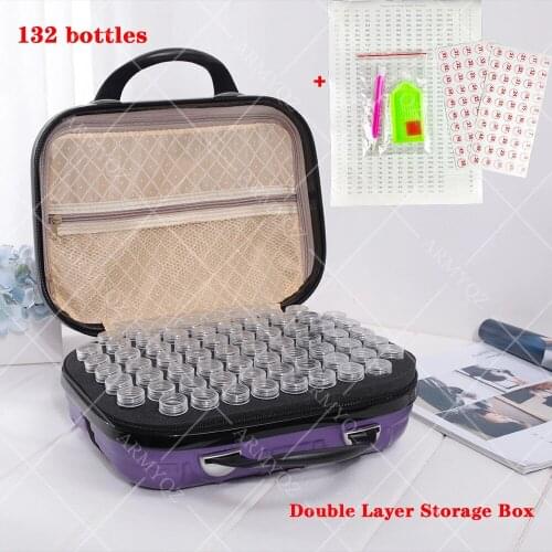 ARMYQZ New 132 Bottles beads container Diamond Painting Tools Storage Bag Carry Case Daimond Painting Accessories Handbag