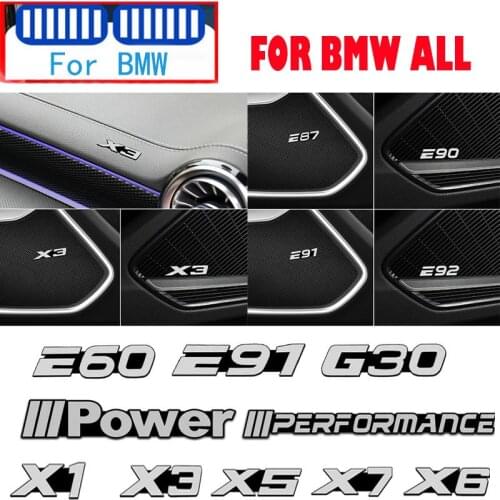 4pcs Car Audio Video 3D Sticker for BMW E90 E46 E60 G30 X5 E70 X1 E84 F48 X3 G01 E83 E61 E70 E87 E91 E92 X6 F16 X7 Performance