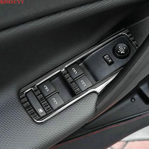 BJMYCYY 7PCS/SET Stainless steel decorative frame for window key lifting panel for Chevrolet Trax 2019