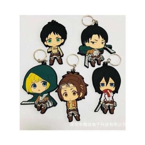 Attack on Titan Boy Fashion Anime Toy Figures Keychain Cartoon Keyholder Birthday Unisex Gifts New
