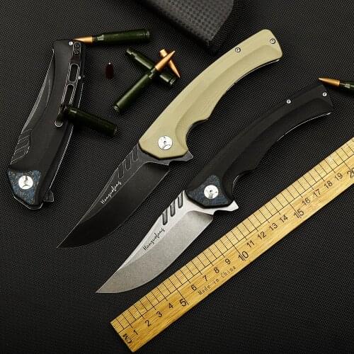 D2 steel folding knife G10 carbon fiber handle outdoor knife quick opening knife self-defense sharp EDC camping tool
