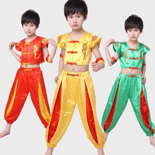 Children Chinese Traditional Wushu Performance Costume Kimono Judo Clothing Kung Fu Suit Tai Chi Martial Uniform