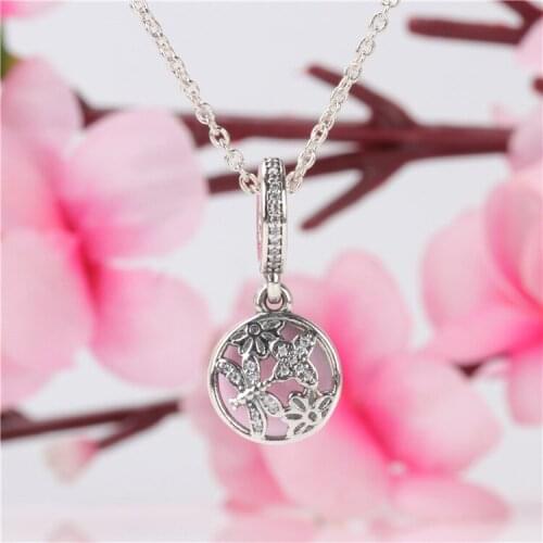 S925 Sterling Silver Diamond Butterfly Dragonfly Pendant, Dripping Pink Bracelet Charm Pendant