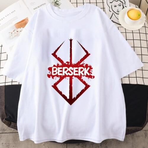 Berserk Harajuku T Shirt Women Ullzang Graphic T-shirt Funny Tshirt 90s Berserk Anime Tees Women Female T-shirt Kawaii Tops Tee