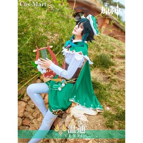 Game Genshin Impact Venti Cosplay Costume Fashion Comabat Uniform Suits Female Role Play Clothing XS-XL