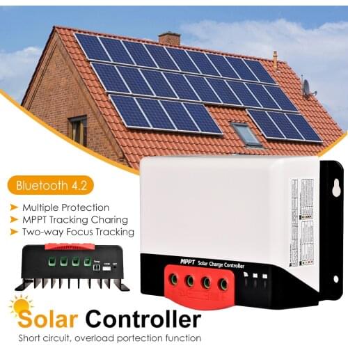 IP67 20/30/40/50A For MPPT Solar Charge Controller Lithium Battery Charger 12V 24V Bluetooth 4.0 MC Controller For Yachts RV