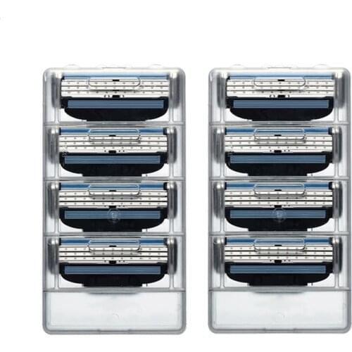 Quality 8pcs/lot Mens Safety Razor Blades Face care Shaving blades Manual shaving Cassette for gillette mach 3