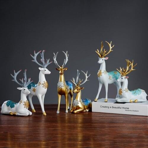 Creative Lovers Elk European-style Decoration Resin Crafts Home Accessories Gift Wine Cabinet Living Room Decore