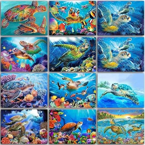 5D DIY Diamond Painting Kit animal Sea turtle ocean fish landscape Full Square&Round embroidery mosaic Cross stitch Paint gift