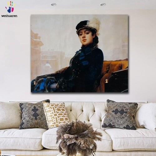 DIY colorings pictures by numbers with colors Russia The unknown girl picture drawing painting by numbers framed Home