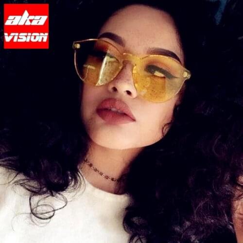 AKA VISION Cateye Sunglasses Women Brand Designer Glasses Women/Men Candy Colors Eyewear Vintage Lunette De Soleil Femme 2021