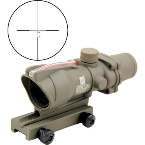 ACOG 4x32 Fiber Source Red Illuminated Scope Tactical Red Fiber Rifle scopes with Markings Dark Earth