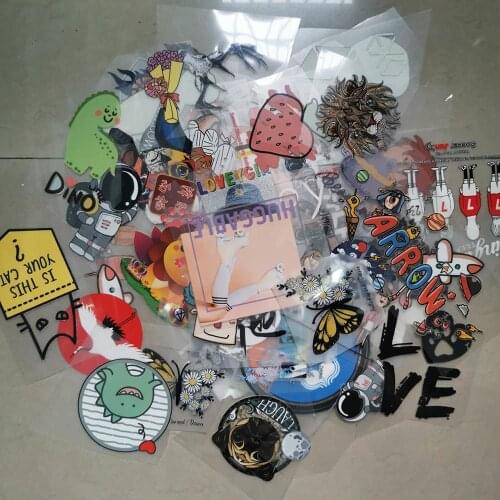 Wholesale 30pcs/lot Random Thermo Stickers Heat Transfer Vinyl Patches for Clothing DIY T-shirt A-Level Washable Iron on Patch