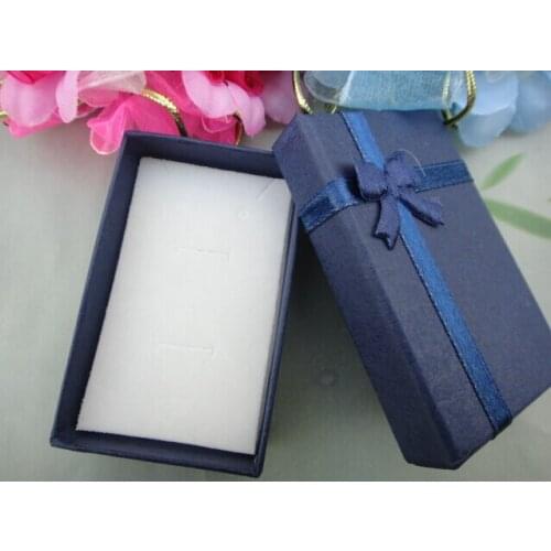 Wholesale 48pcs/Lot Dark blue,Paper Jewelry Box Necklace/Earrings/Ring Box Gift Box Free Shipping