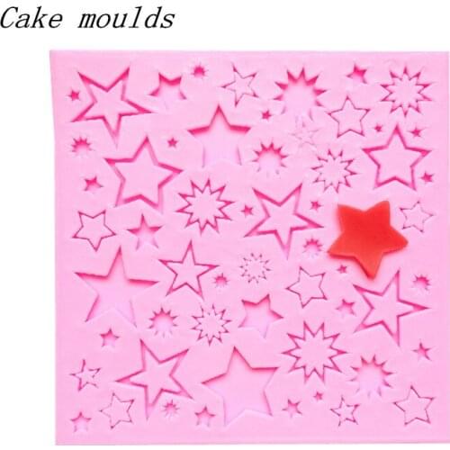 Wholesale Silicone mold K241 Mini flower star shape Decoration Clay mold Fondant cake mould Baking mold