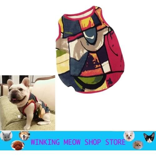 Pets Dog Autumn And Winter Vest Clothes French Bulldog Puppy Design And Color Miniature Dog Thickening T-Shirt Supplies