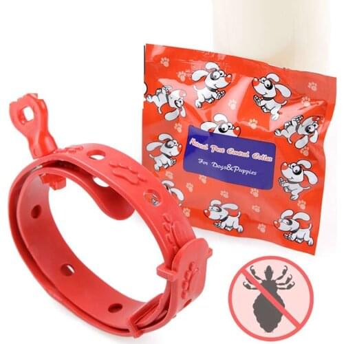 Silicone Rubber Necklace Quick Repel Flea Remover Neck Strap Cat Flea Collar For Pet Dog Anti Tick Red Adjustable Remedy Wipe E