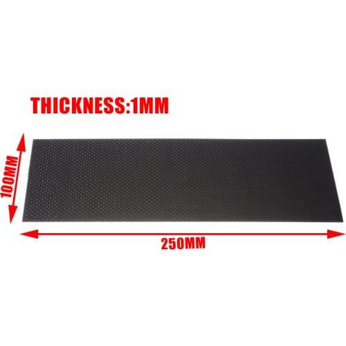 Black 100% Carbon Fiber Plate Panel Sheet 3K Weave Glossy Plain Twill Weave Surface Plate Panel Sheet 100x250x1mm