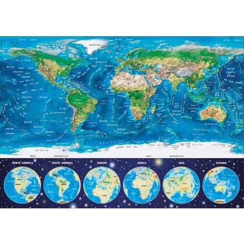Adults Puzzle Jigsaw 1000 Piece World Map Paper Educational Puzzle Learning Toys for Children Puzles Infantil Puzzles BE50TY