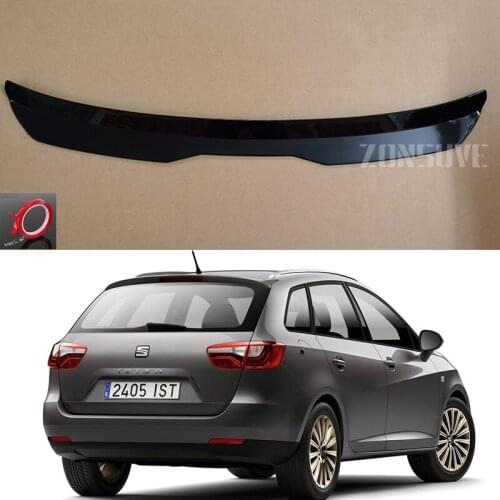 Use For Seat Ibiza 2009-2016 Year 3D 5Door Roof Spoiler Carbon Fiber Look Accessories Body Kit Factory Style