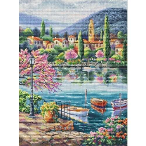 RIVER port DIY Cross Stitch Kit Packages Counted Cross-Stitching Kits New Pattern NOT PRINTED Cross stich Painting Set