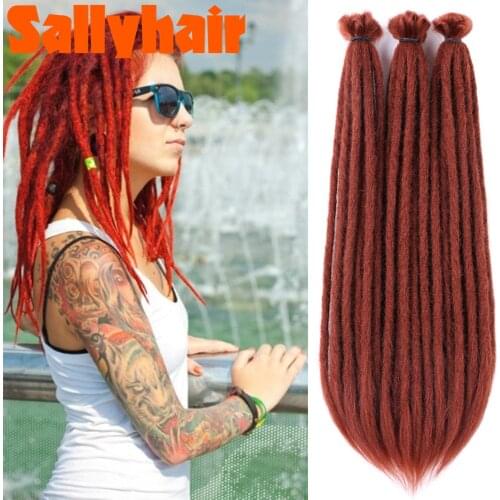 Sallyhair 20 Inch Dreadlocks Crochet Braids Hair Synthetic Faux Locs For Men And Women Ombre Braiding Hair Extensions