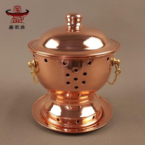 Pure red copper alcohol pot small self-service hot pot handmade stew pan stew soup pan saucepan chaffy dish chafingdish