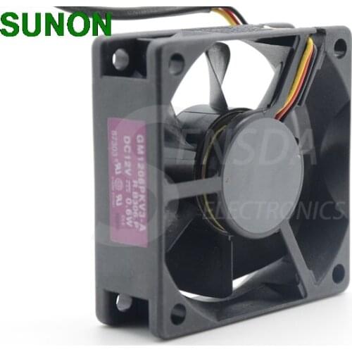 For Sunon GM1206PKV3-A DC12V 0.6W Server Cooling Fan 3-wire 60x60x20mm