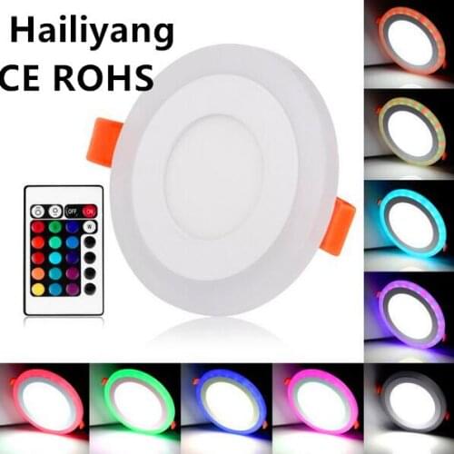 LED Downlight Round 6W - 24W 3 Model LED Lamp Double Color Panel Light RGB & white Ceiling Recessed with Remote Control