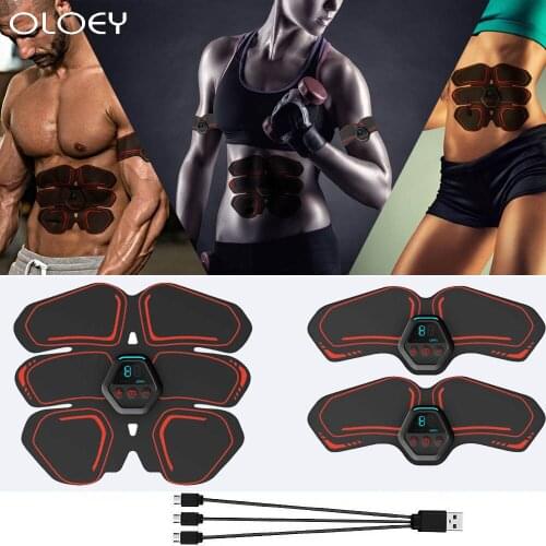 USB Recharge Gym Electric Trainer Wireless Abdominal Muscle Stimulator EMS Smart Fitness Training Massager Body Slimming Belt