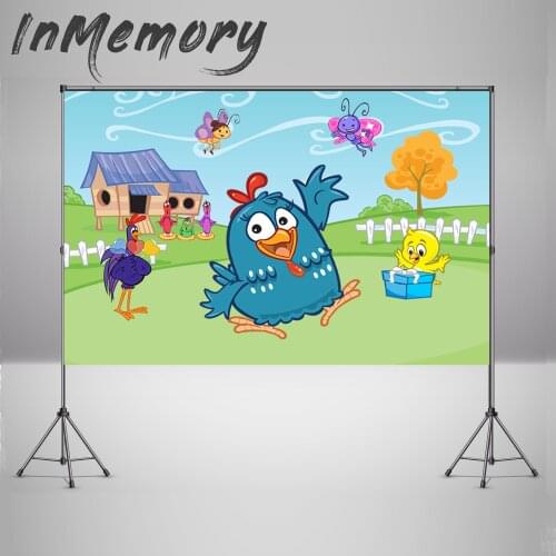 Cartoon Farm Animals Chicken Backdrop Photography Kids Birthday Party Galinha Pintadinha Background Studio Photocall Boda Vinyl