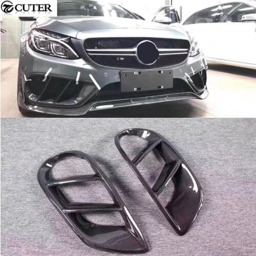 W205 C180 C200 Carbon Fiber Front bumper Side Fender Air Vents for Benz W205 C300 2015-UP