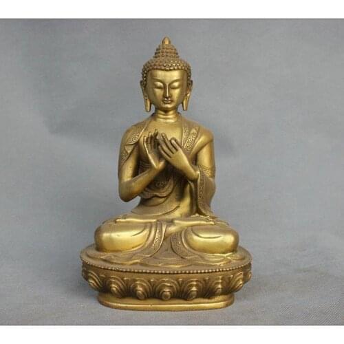 Wang671115959++11.8'' China Tibet Shakyamuni Buddha Bronze Brass Statue Figurine