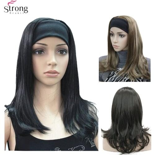 Headband Wigs Women Synthetic Hair Long Curly Hair Blonde/Black Natural Wigs 22 inch