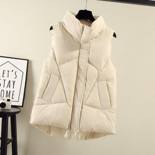#0752 Black Beige Casual Womens Vest Waistcoat Outerwear Sleeveless Jacket Slim Winter Vest Female Sleeveless Jacket Zipper