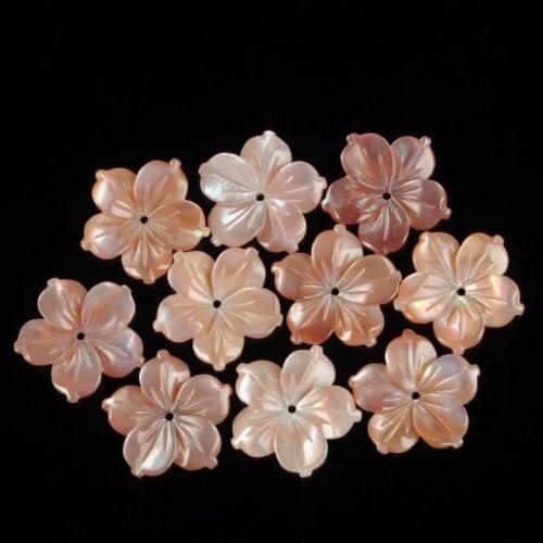 10 pieces/lot ) New 14x2mm Carved Pink MOP Mother of Pearl Shell Flower Pendant focal Beads Loose Beads Charms