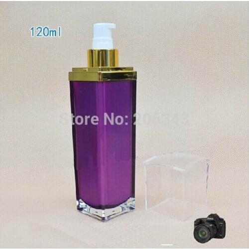 120ml purple patels shape acrylic press pump lotion/emusion/serum/foundation bottle,press pump bottle ,Cosmetic bottle