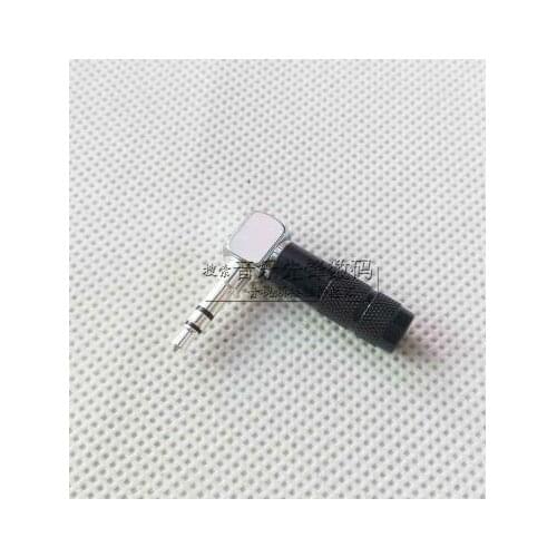 2pcs Charm black plated version 3.5 stereo elbow Pure copper plated silver L-shaped 3.5 stereo assembly curved insert