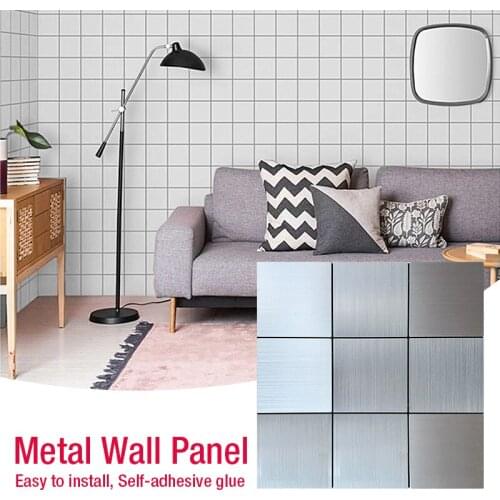 30x30cm metal Mosaic wall panel Home 3D Wall Stickers Self Adhesive Mosaic Backsplash Sticker Decal Kitchen Bathroom Wall Tiles