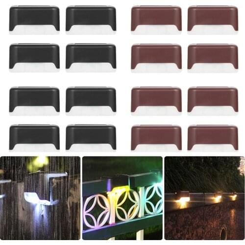 4pcs Solar Deck Lights Solar Step Lights Outdoor Waterproof Led Solar Fence Lamp for Patio Stairs Garden Pathway Step Yard
