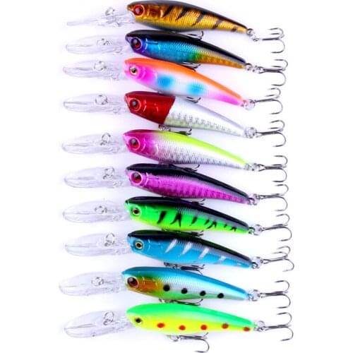 50pcs 7.5cm 8g diving minnow fishing lures bass wobbler carp trout perch catfish fishing baits pesca fishing tackles