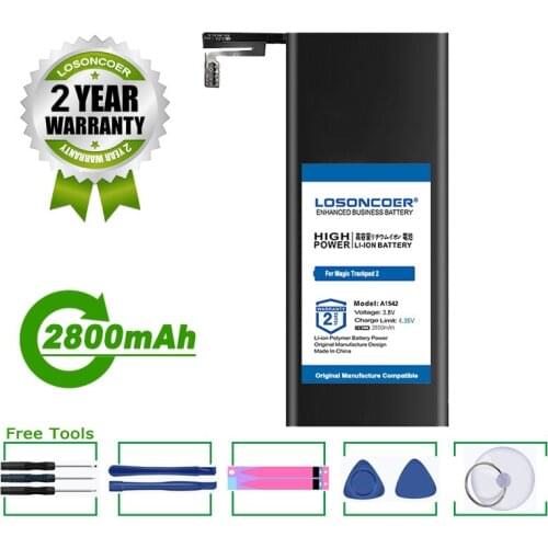 LOSONCOER Battery A1542 Wireless Trackpad 2800mAh Battery For Apple Magic Trackpad 2 Touchpad MJ2R2LL / A