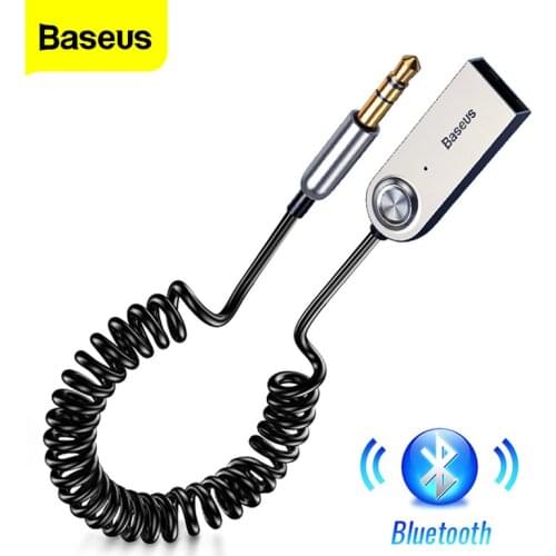 Baseus Bluetooth Transmitter Wireless Bluetooth 5.0 Receiver Car AUX 3.5mm Bluetooth Adapter Audio Cable For Speaker Headphones