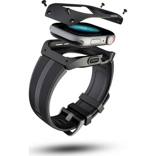 Case with Silicone Strap for Apple Watch Band Series 5 4 40/44mm New Design Series 3 38/42mm WristBand for iWatch Bracelet Belt