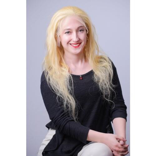 Mmuxuno Human Hair 13*4 Blonde Lace Frontal Wig 130% Density Brazilian body Weave Wigs Lace Front Wigs