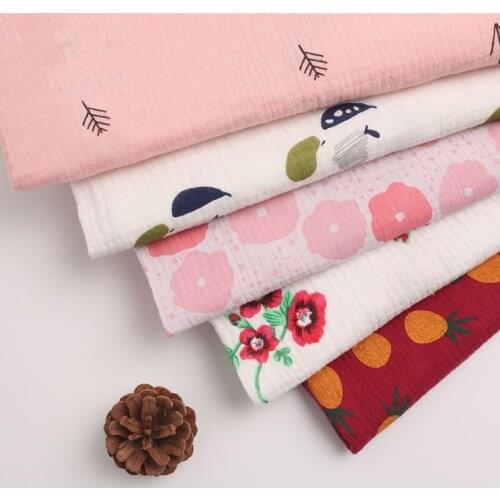 Flowers 40s Paint Fabric By Half Meters Crepe Gauze Fabric Sewing Material 50*135cm TJ0731