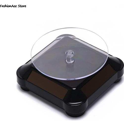 Fashion Jewelry Holder Rack Solar Showcase 360 Turntable for Watch Ring Display Rotating Watch Box Stand