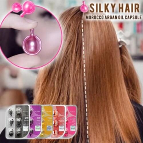 6PCS Silky Hair Morocco Argan Oil Capsule Hair Care Essential Oil No Wash SSwell