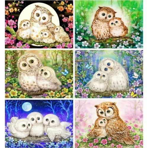 Evershine Diamond Painting Owl 5D DIY Diamond Embroidery Animals Cross Stitch Kit Rhinestone Mosaic Art Home Decoration