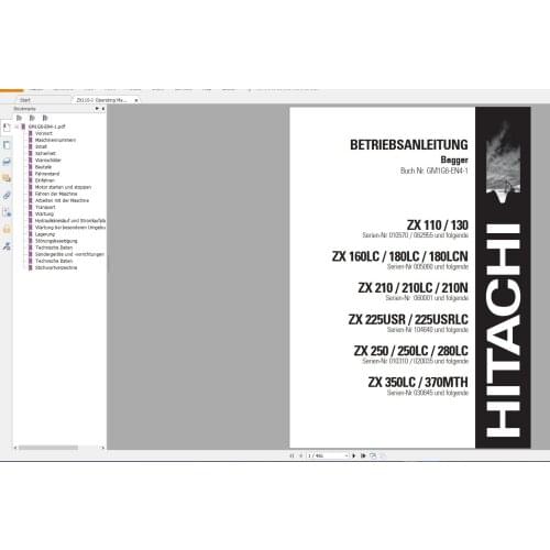 Hitachi Excavator 26.5 GB DVD PDF Updated [7.2020] Workshop and Technical Manual & Wiring Diagram